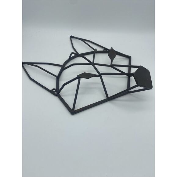 Metal Iron Geometric Wolf Fox Coyote Rustic Sculpture Face 3D Wall Art - Picture 2 of 4